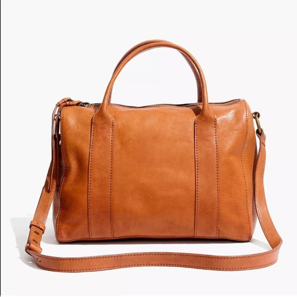 Madewell | The Prague Satchel English Saddle Cognac Brown Leather Bag Handbag
